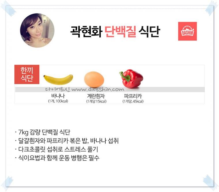 개그맨 곽현화 식단표 (7kg 감량 식단)